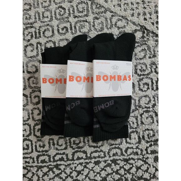 Bombas Accessories Bombas 3 Pair Calf Socks Bee Black And Gray Size